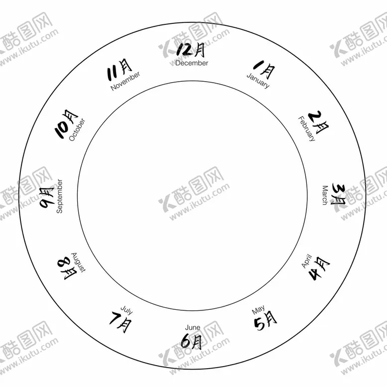 编号：15928709141902296358【酷图网】源文件下载-月份年度时间圆盘