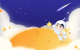 儿童海报背景草地幼园主题墙天空幼园人物