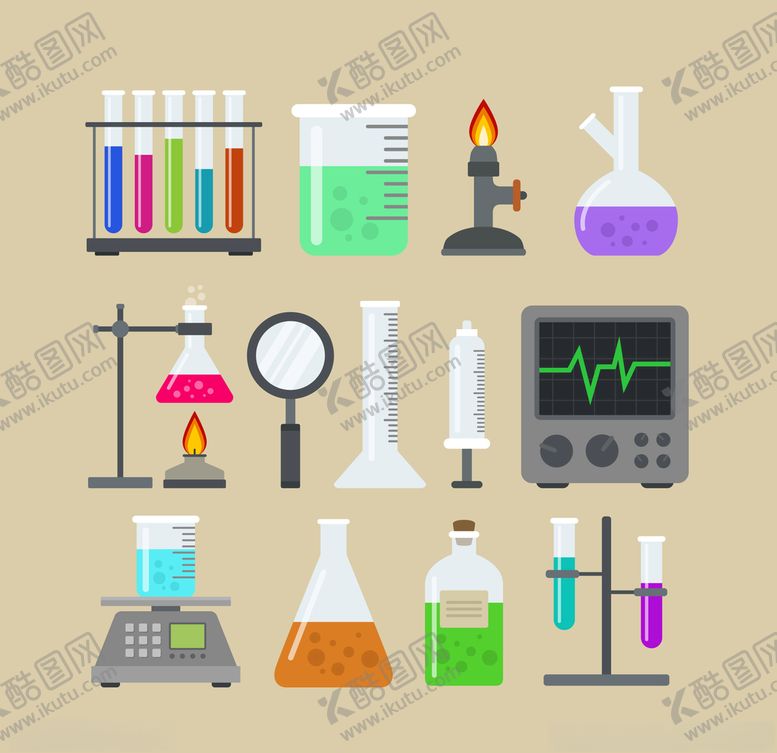 编号：23596109210557328561【酷图网】源文件下载-矢量科学实验器材