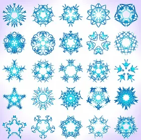 蓝色背景上的精美雪花图案