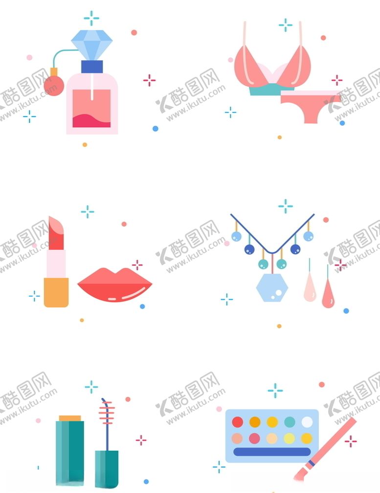编号：32524409222241343754【酷图网】源文件下载-卡通手绘美容美体化妆品香水女性