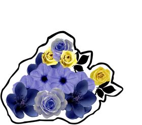 绣花兰花黄花印花素材