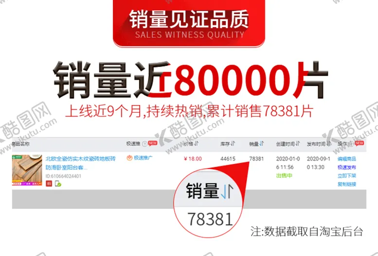编号：75391209121641540614【酷图网】源文件下载-瓷砖销量见证