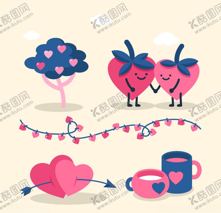 编号：59471209191307079279【酷图网】源文件下载-情人节元素