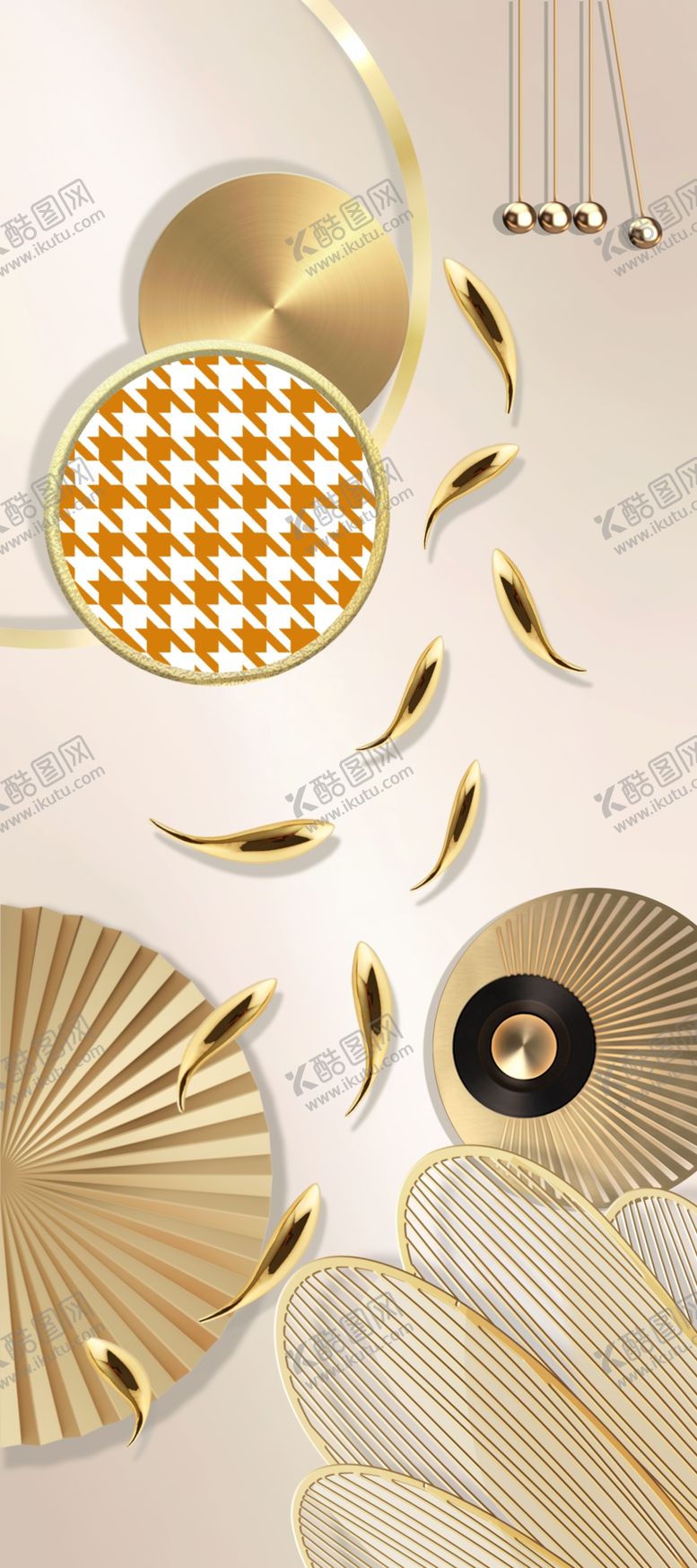 编号：70330811242320408510【酷图网】源文件下载-金色装饰摆件尽显优雅格调