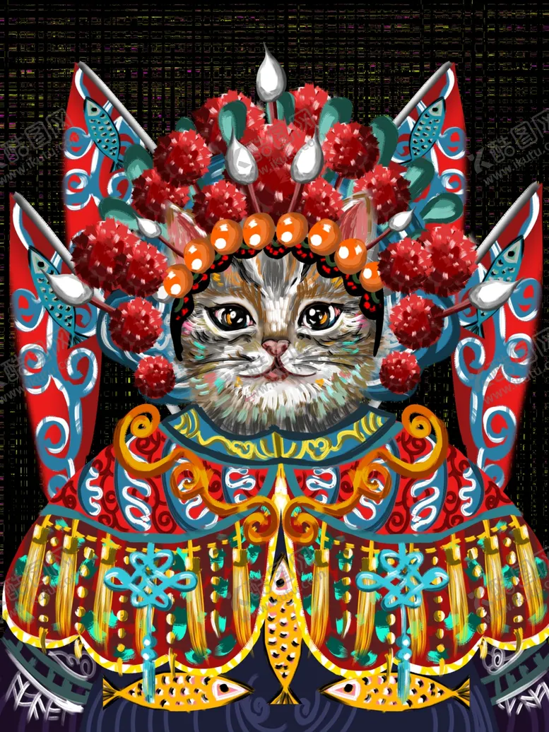 编号：32534704110203114739【酷图网】源文件下载-猫咪插画