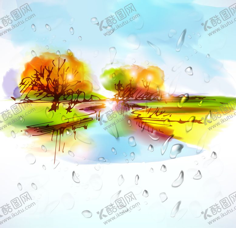 编号：68389506240204169692【酷图网】源文件下载-矢量景色自然风光手绘插画