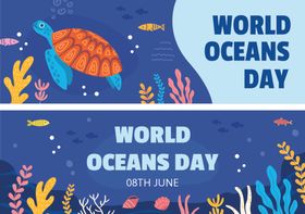 世界海洋日宣传插画