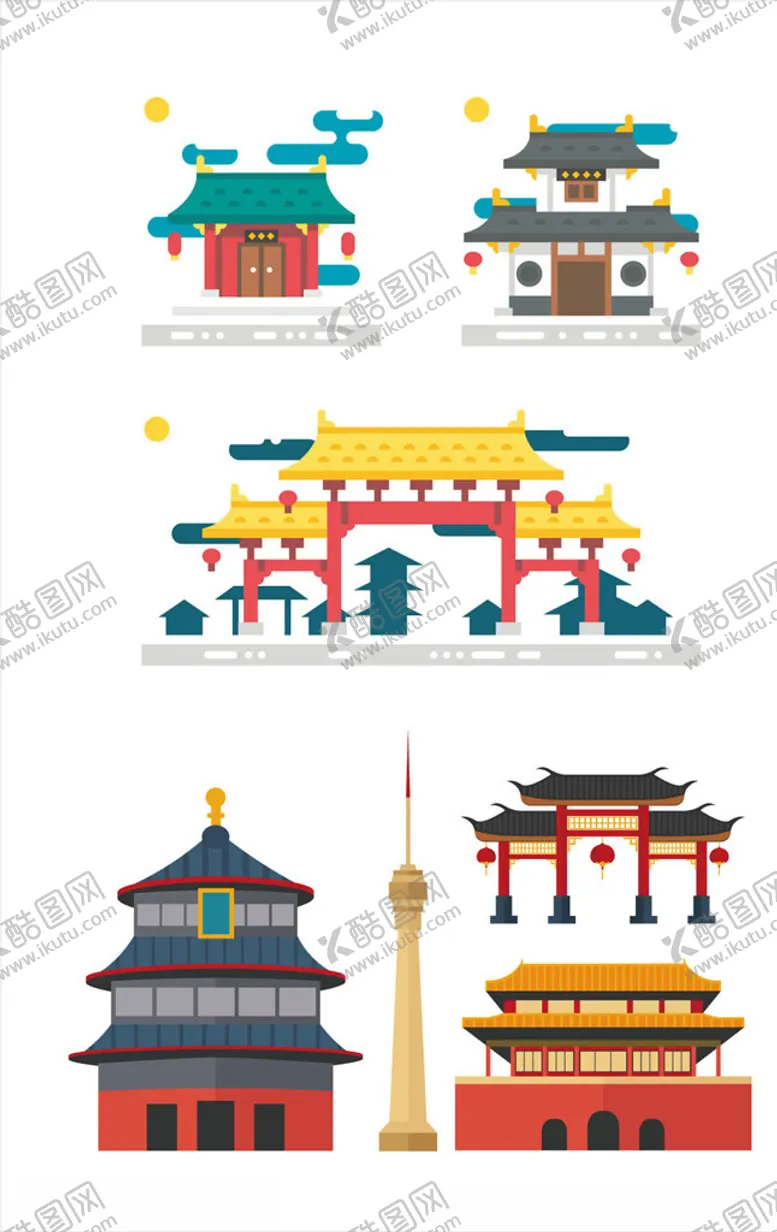 编号：40526306151619351319【酷图网】源文件下载-中式复古建筑