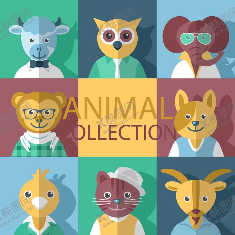 编号：25006711010556014508【酷图网】源文件下载-动物角色集合