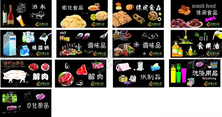 编号：20463704040626312379【酷图网】源文件下载-超市区域牌