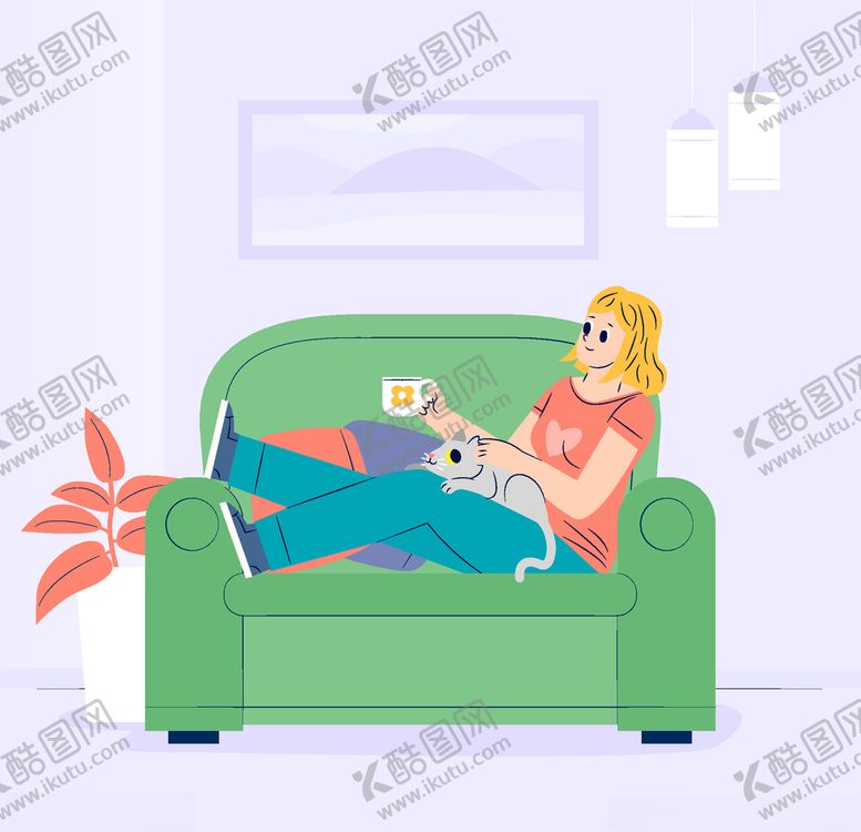 编号：98622010062052156480【酷图网】源文件下载-矢量卡通休闲人物