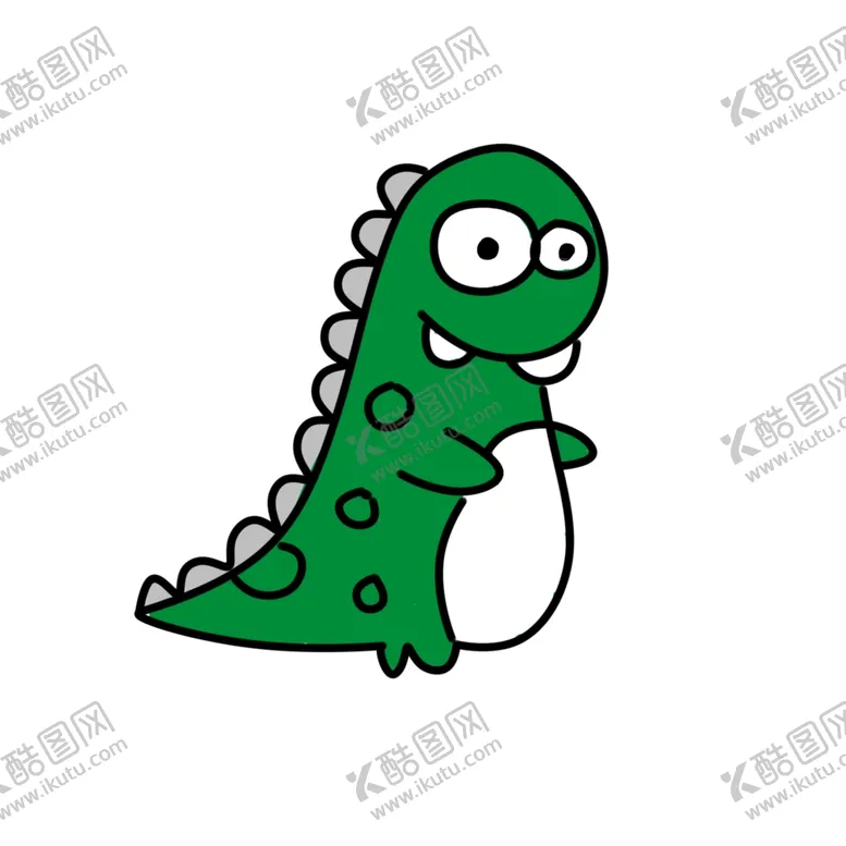 编号：42404204171737159232【酷图网】源文件下载-绿色卡通小恐龙插画