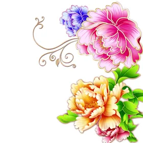 牡丹花月圆中秋广式月饼月饼彩盒插画古代建筑