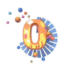C4D三维数字0效果装饰