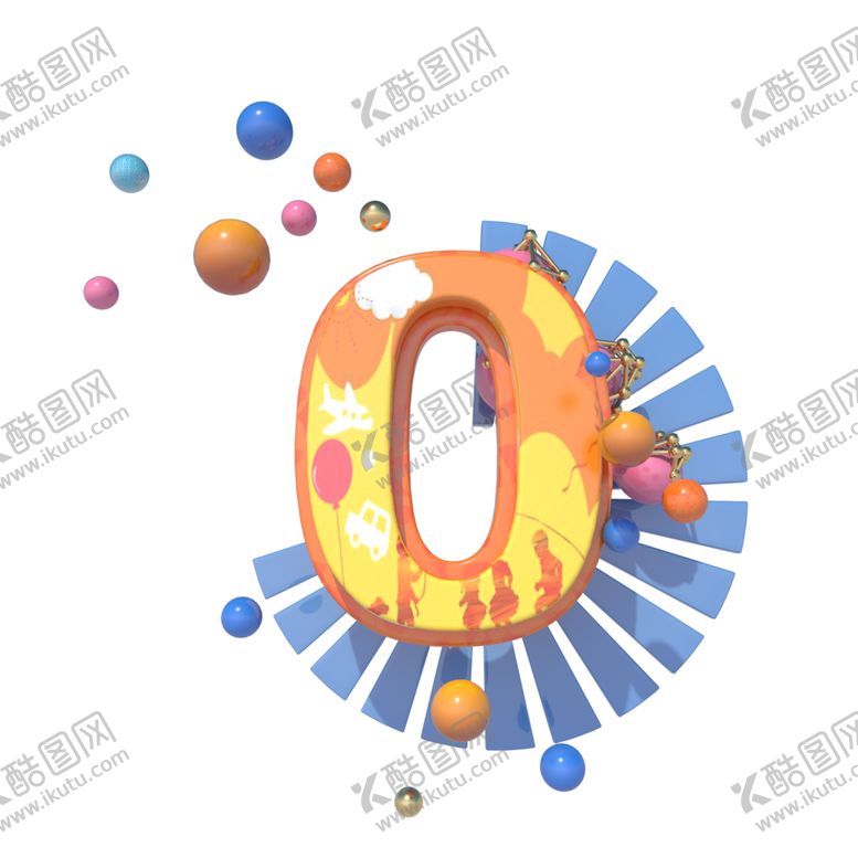 编号：82367907061614376997【酷图网】源文件下载-C4D三维数字0效果装饰