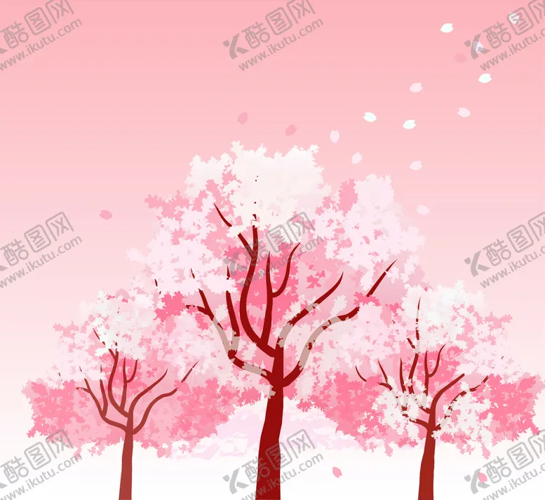 编号：78381010240211406348【酷图网】源文件下载-樱花树插画