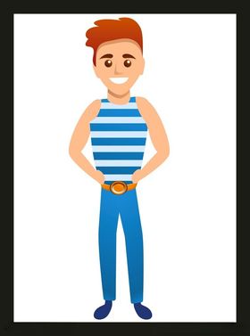 手绘男人男孩卡通动画卡通动画