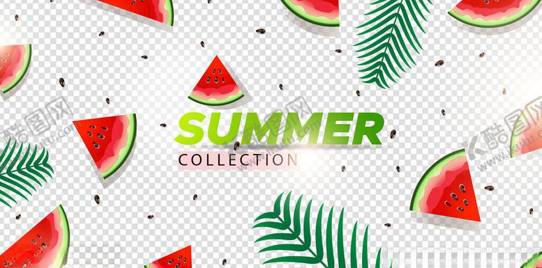 编号：22562610300626541301【酷图网】源文件下载-夏日西瓜主题元素集合