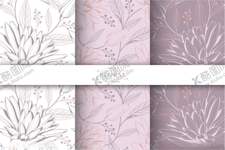 编号：89043804201243559338【酷图网】源文件下载-淡紫色花卉纹理背景图案
