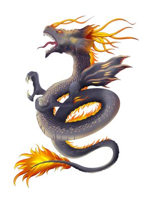 中国风金色龙元素