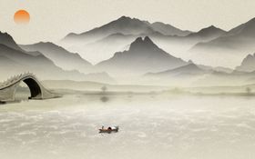 山水画水墨山水画意境山水画