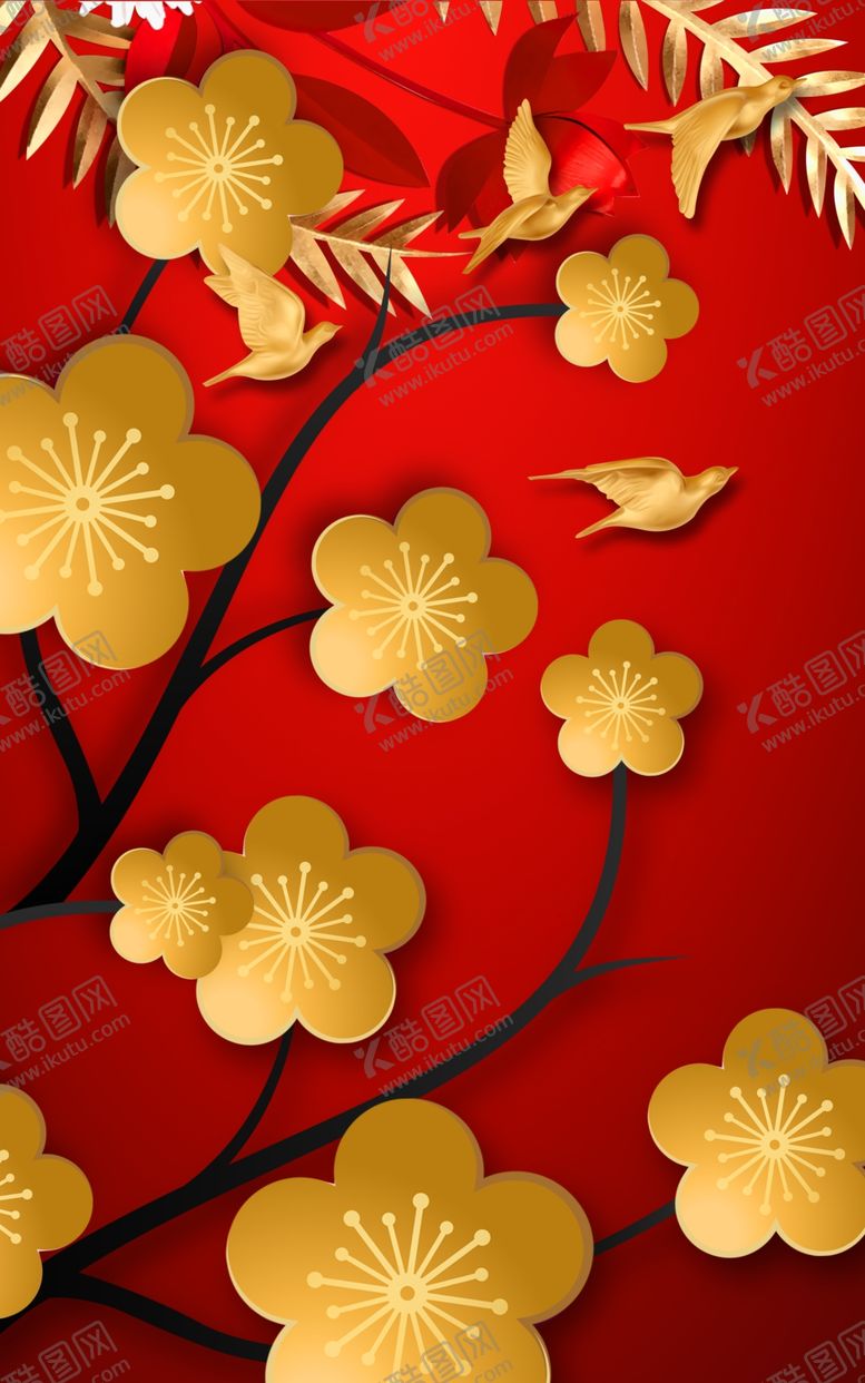 编号：22801109101734395010【酷图网】源文件下载-新中式红色底纹海报背景