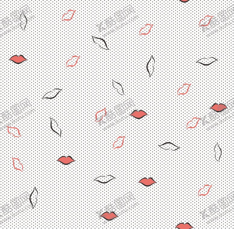 编号：68086610031345511508【酷图网】源文件下载-卡通嘴唇圆点嘴唇