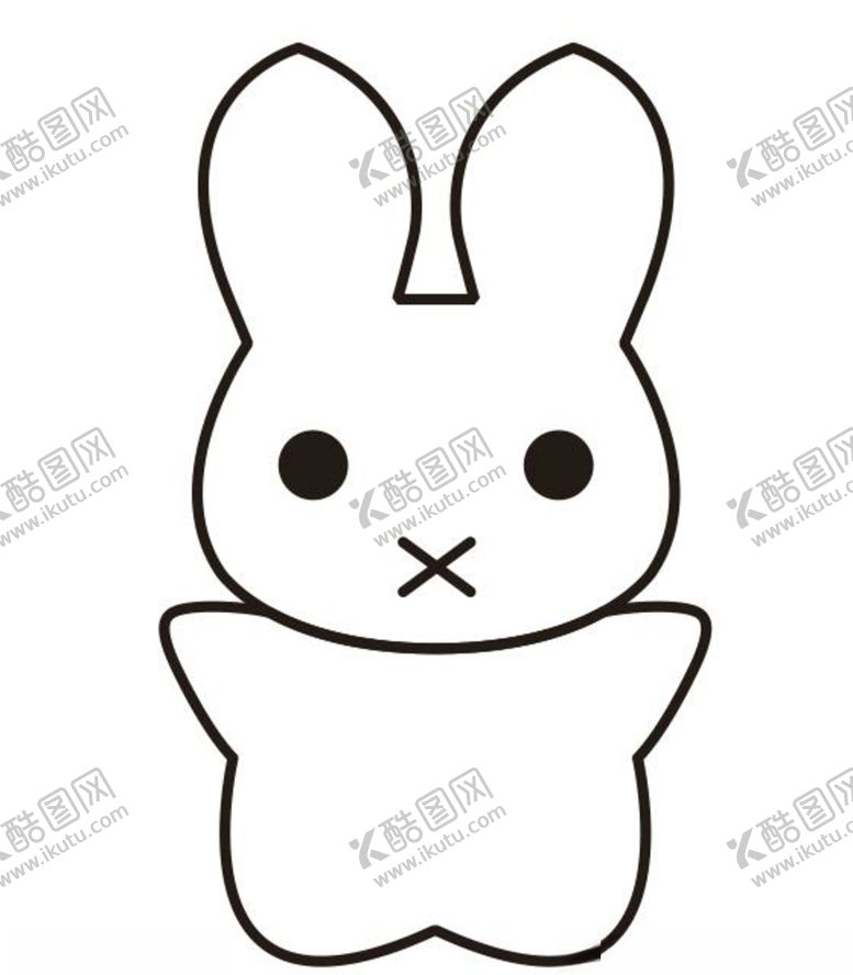 编号：32991609180829321033【酷图网】源文件下载-矢量卡通线条小白兔