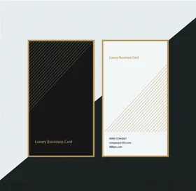 黑白金竖款名片