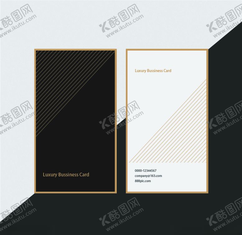 编号：46868410310635199411【酷图网】源文件下载-黑白金竖款名片