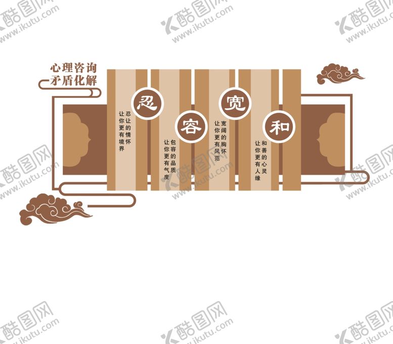 编号：73330804130556516041【酷图网】源文件下载-心理咨询室形象墙