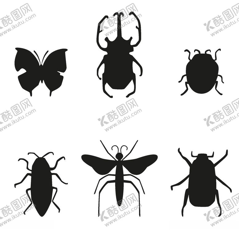 编号：48658806190019419638【酷图网】源文件下载-昆虫剪影