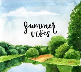 夏季湖边景色