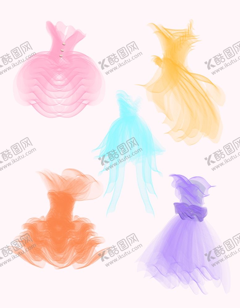 编号：28187409281030362084【酷图网】源文件下载-创意手绘梦幻小纱裙素材