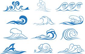 波浪浪花水纹