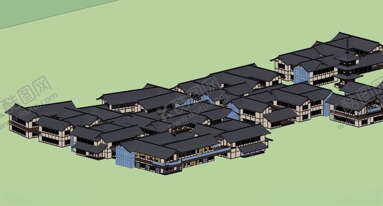 编号：47117411011247142200【酷图网】源文件下载-秦风建筑特色商业街