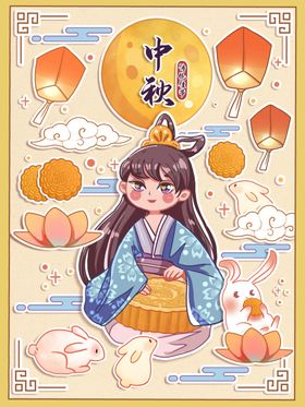 中秋节嫦娥插画