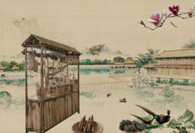 中式背景墙中式背景素材背景