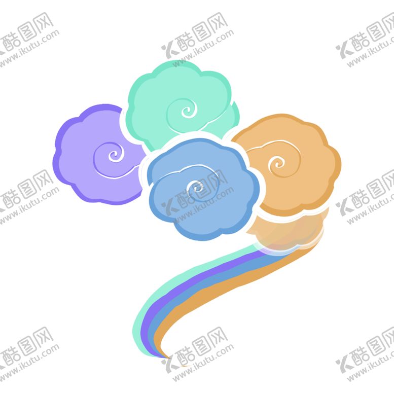 编号：72362510172335149993【酷图网】源文件下载-彩色祥云元素