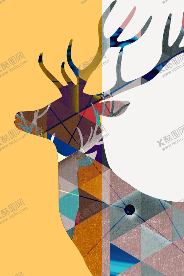 编号：28067310060558439185【酷图网】源文件下载-麋鹿装饰画