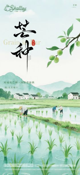 芒种水彩海报