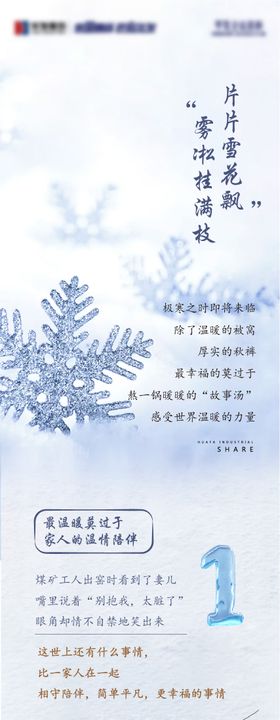 大雪节气浅色质感长图