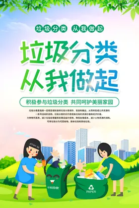 垃圾分类社区卫生图片回收标语
