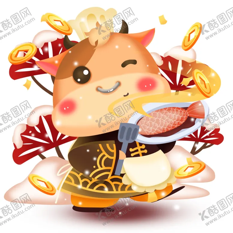 编号：78876709221519556228【酷图网】源文件下载-2021金牛送福牛年