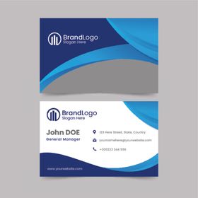 蓝白商务风城市名片设计
