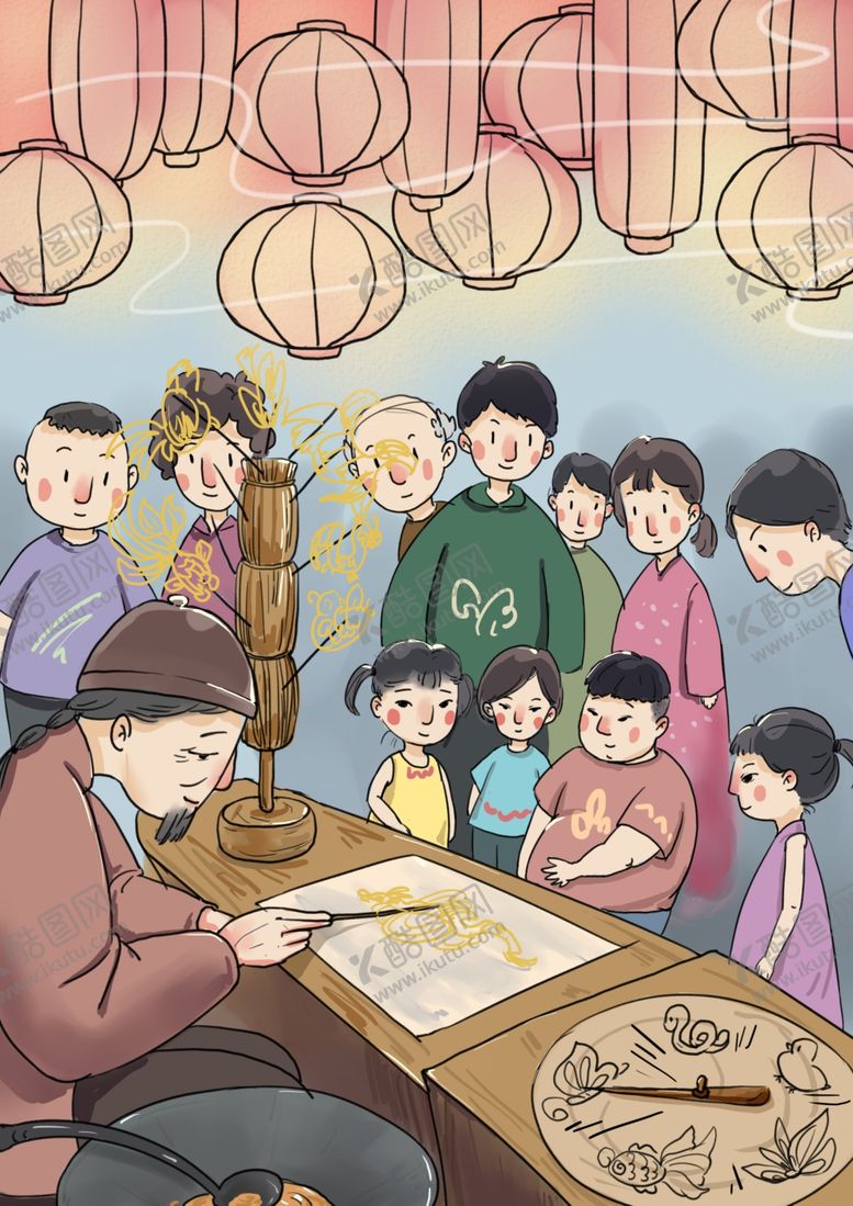 编号：48490906252238077775【酷图网】源文件下载-糖人插画