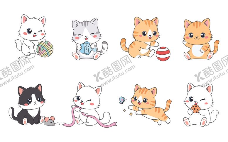 编号：17104804030052139825【酷图网】源文件下载-卡通猫咪图案