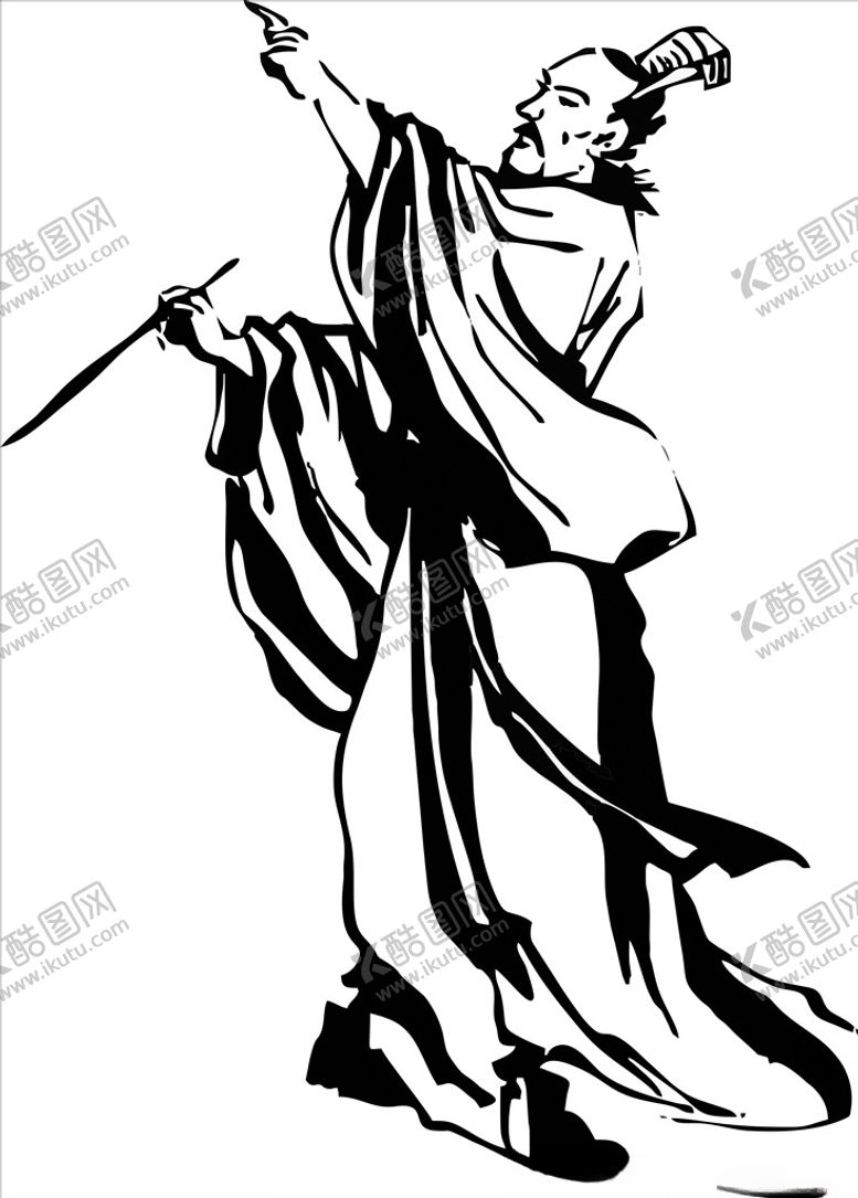 编号：60556309190340542222【酷图网】源文件下载-古人线条手绘矢量图