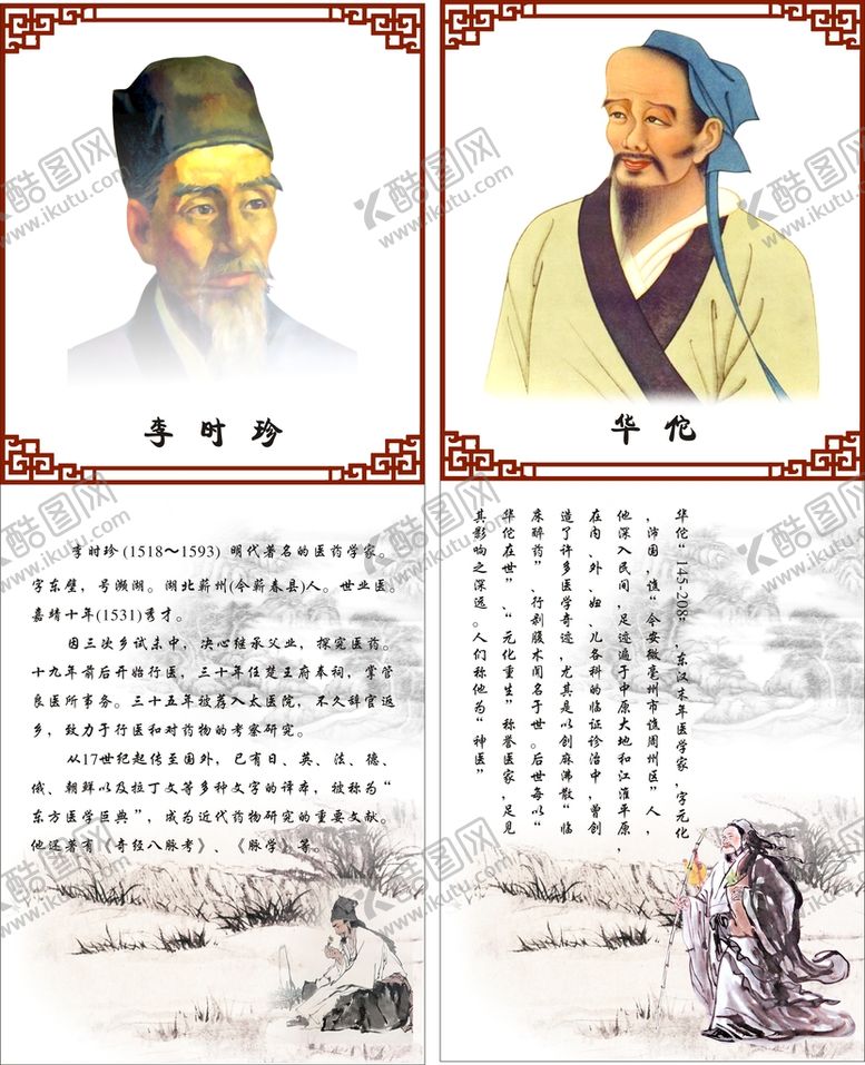 编号：57879612030919001759【酷图网】源文件下载-李时珍华佗简介